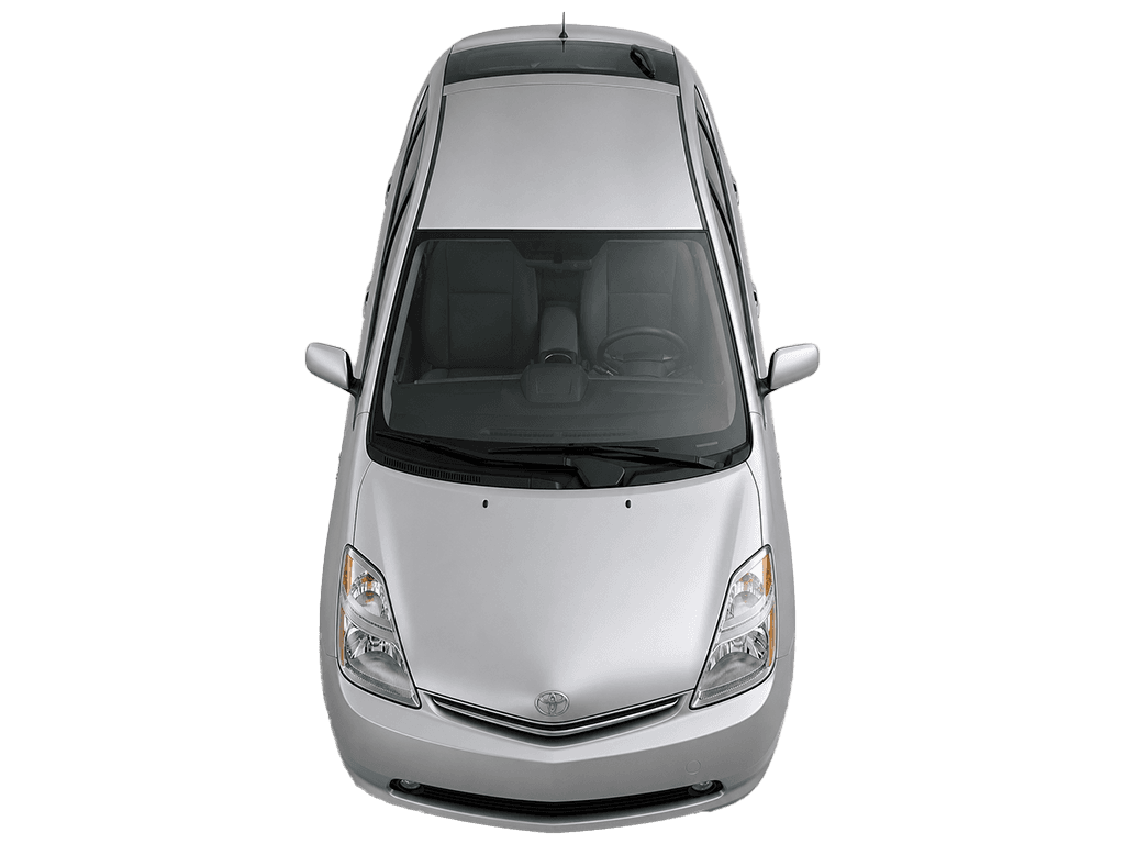Top view of the silver Brand My Prius car